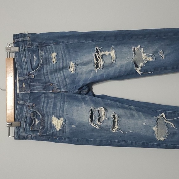 Abercrombie & Fitch jeans women's size 2 blue ripped destroyed holes Grunge - Picture 4 of 15